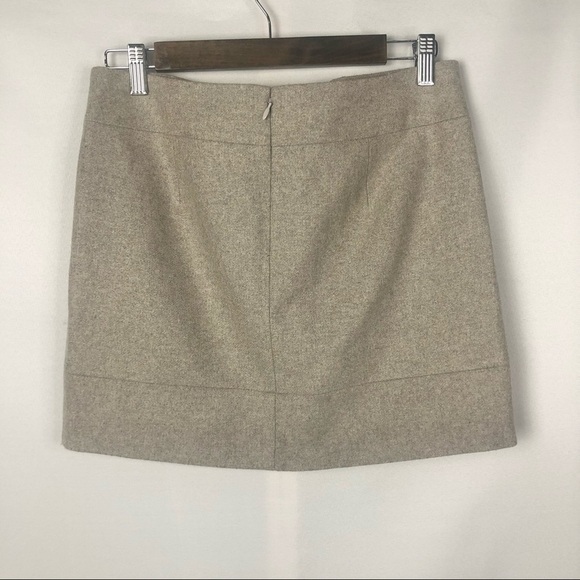 J. Crew Factory Light Brown Tan Double Serge Mini Wool Skirt 2 - Picture 2 of 4